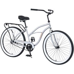 Single Speed Bicycles 26"Inch,Steel Frame, Wide Wheels for Stability, Rear Coaster Brakes,Multiple Colors Men's Beach Cruiser Bike