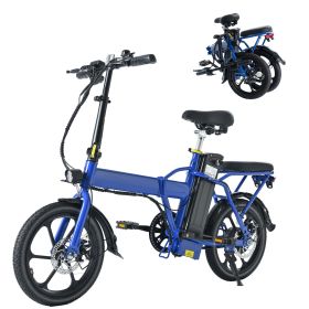 Adult Electric Bicycles 500 W Motor 15.5 MPH Max Speed, 16inch Tire, 42 V 10.4 AH Removable Battery for Electric Bike, Multi-Shock Absorption, City Co