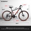 Ecarpat Mountain Bike 24 Inch Wheels, 21-Speed Mens Womens Trail Commuter City Mountain Bike, Carbon steel Frame Disc Brakes Thumb Shifter Front Fork