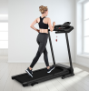 250LBS Folding electric treadmill Bluetooth APP support walking aerobic training 12 preset program 5in-LCD display 2.5HP motor home / office adult men