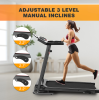 250LBS Folding electric treadmill Bluetooth APP support walking aerobic training 12 preset program 5in-LCD display 2.5HP motor home / office adult men