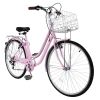 26in 150kg High Carbon Steel V Brake 7 Speed commuter Bike Pink