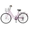 26in 150kg High Carbon Steel V Brake 7 Speed commuter Bike Pink