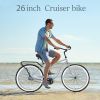 Single Speed Bicycles 26"Inch,Steel Frame, Wide Wheels for Stability, Rear Coaster Brakes,Multiple Colors Men's Beach Cruiser Bike