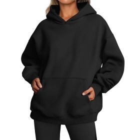 Women's Autumn Thick Hooded Sweater (Option: Black-S)