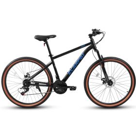 A24301 Ecarpat Mountain Bike 24 Inch Wheels, 21-Speed Mens Womens Trail Commuter City Mountain Bike, Carbon steel Frame Disc Brakes Thumb Shifter Fron (Color: as Pic)