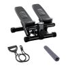 Mini Fitness Stepper, Hydraulic Fitness Stepper with Resistance Bands and Display, Silent Design, Weight Capacity 300LBS, Portable Stepper for Total B