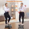 Steppers for Exercise, Stair Stepper with Resistance Bands, Mini Stepper with 330LBS Loading Capacity, Hydraulic Fitness Stepper with LCD Monitor, No