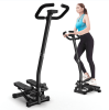 Aerobic Training Stepper, Hydraulic Fitness Stepper 300 LBS Load Mini Stepper LCD Display Handrest Balance (removable) N Preset Program Home / Office