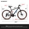 A24301 Ecarpat Mountain Bike 24 Inch Wheels, 21-Speed Mens Womens Trail Commuter City Mountain Bike, Carbon steel Frame Disc Brakes Thumb Shifter Fron