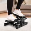 Mini Fitness Stepper, Hydraulic Fitness Stepper with Resistance Bands and Display, Silent Design, Weight Capacity 300LBS, Portable Stepper for Total B