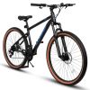 A24301 Ecarpat Mountain Bike 24 Inch Wheels, 21-Speed Mens Womens Trail Commuter City Mountain Bike, Carbon steel Frame Disc Brakes Thumb Shifter Fron