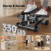 Steppers for Exercise, Stair Stepper with Resistance Bands, Mini Stepper with 330LBS Loading Capacity, Hydraulic Fitness Stepper with LCD Monitor, No