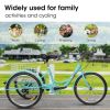 Adult Tricycles 7 Speed, Adult Trikes 24 inch 3 Wheel Bikes, Three-Wheeled Bicycles Cruise Trike with Shopping Basket for Seniors, Women, Men