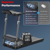 300LBS Folding Electric Treadmill Bluetooth APP Support Walking Aerobic Training Preset Program LCD Display 10in 2.5HP Motor adjustment height home /